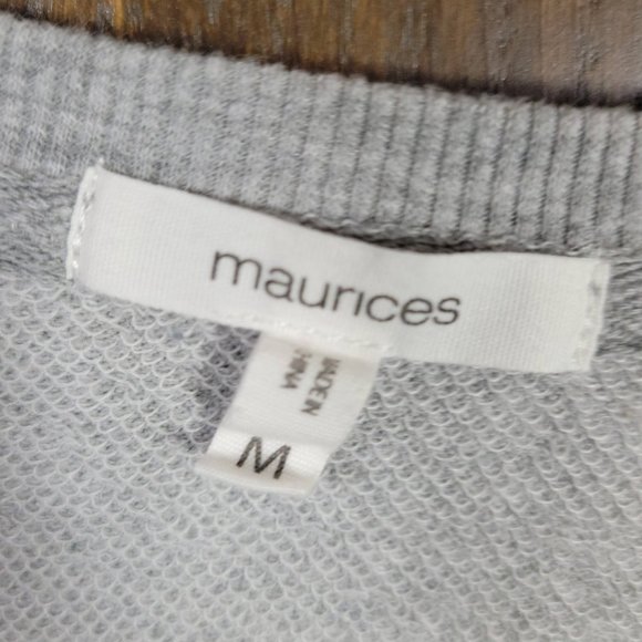 Maurices Grey and Blue Up To Snow Good Sweatshirt Size Medium - Picture 3 of 8